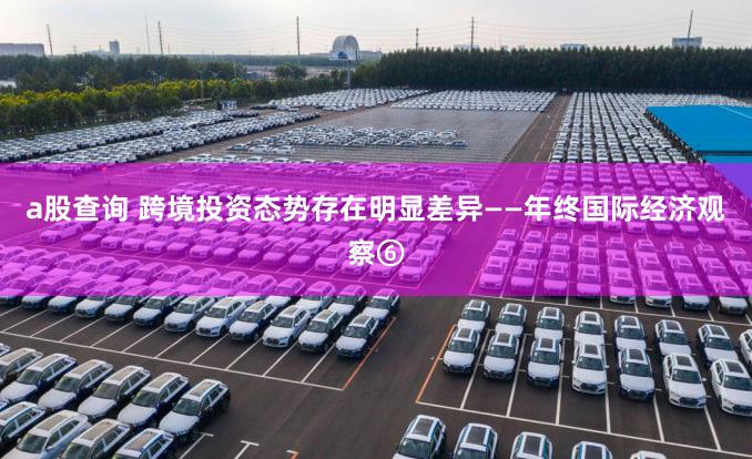 a股查询 跨境投资态势存在明显差异——年终国际经济观察⑥