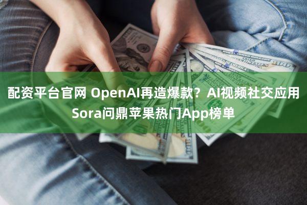 配资平台官网 OpenAI再造爆款？AI视频社交应用Sora问鼎苹果热门App榜单