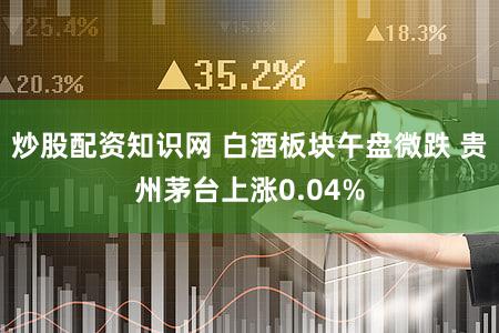 炒股配资知识网 白酒板块午盘微跌 贵州茅台上涨0.04%