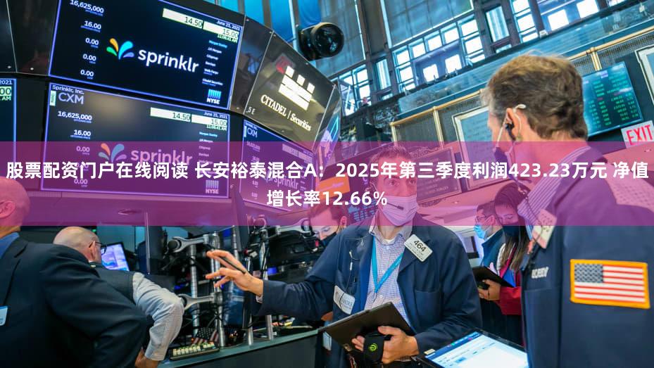股票配资门户在线阅读 长安裕泰混合A：2025年第三季度利润423.23万元 净值增长率12.66%