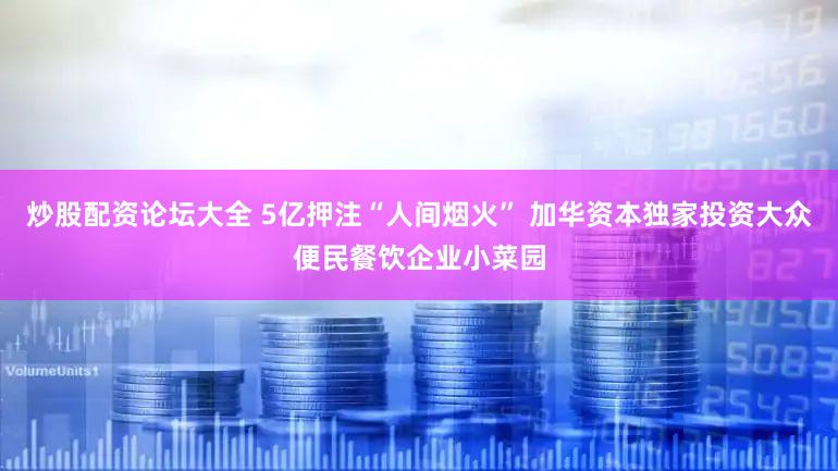 炒股配资论坛大全 5亿押注“人间烟火” 加华资本独家投资大众便民餐饮企业小菜园